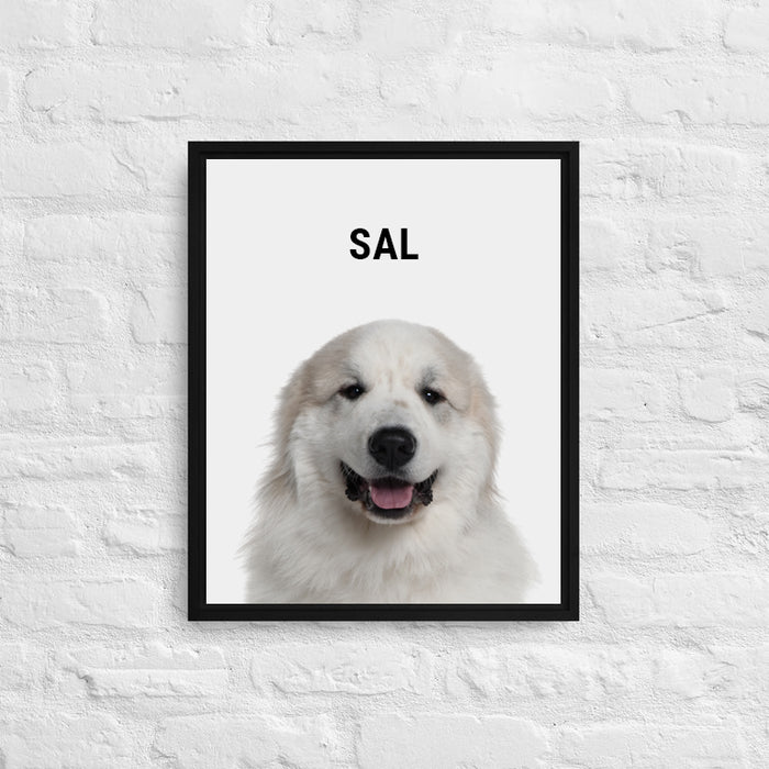 Personalized Great Pyrenees Framed Canvas Print